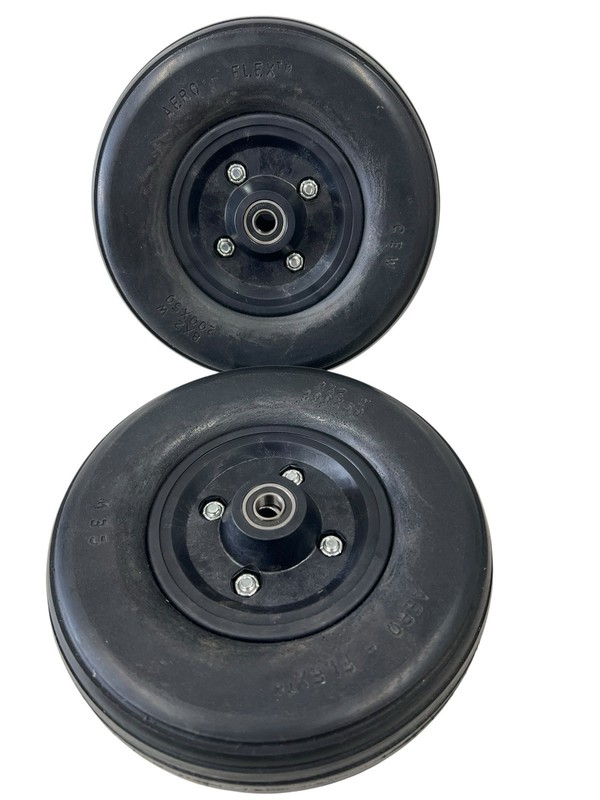 Set (2) Hoveround MPV5 Invacare Storm Caster Wheels Flat Free 8×2 Tires 200×50
