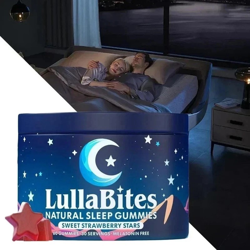 3 pk NEW LullaBites Natural Sleep Gummies Strawberry Stars Flavor 60 Gummies gallery