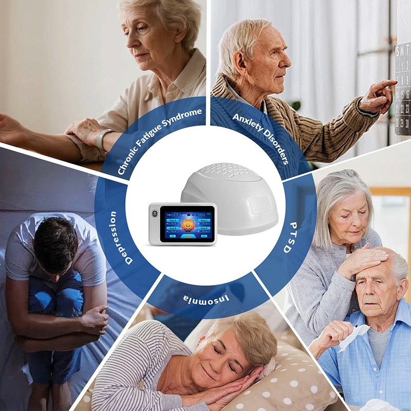 PBM Helmet 448pcs 810nm NIR Light Therapy Alzheimer Anxiety 4 Zones, Touchscreen gallery