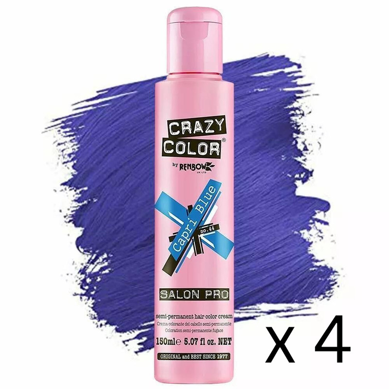 Crazy Color Salon Pro 44 Capri Blue – 150ml / 5oz – Pack of 4