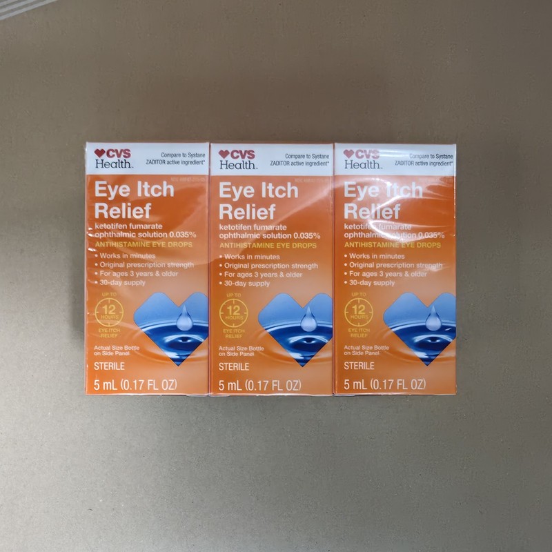 CVS Health – Eye Drops – Itch Relief – 5ml – 6 Pack – Expiration Date: 12/2027