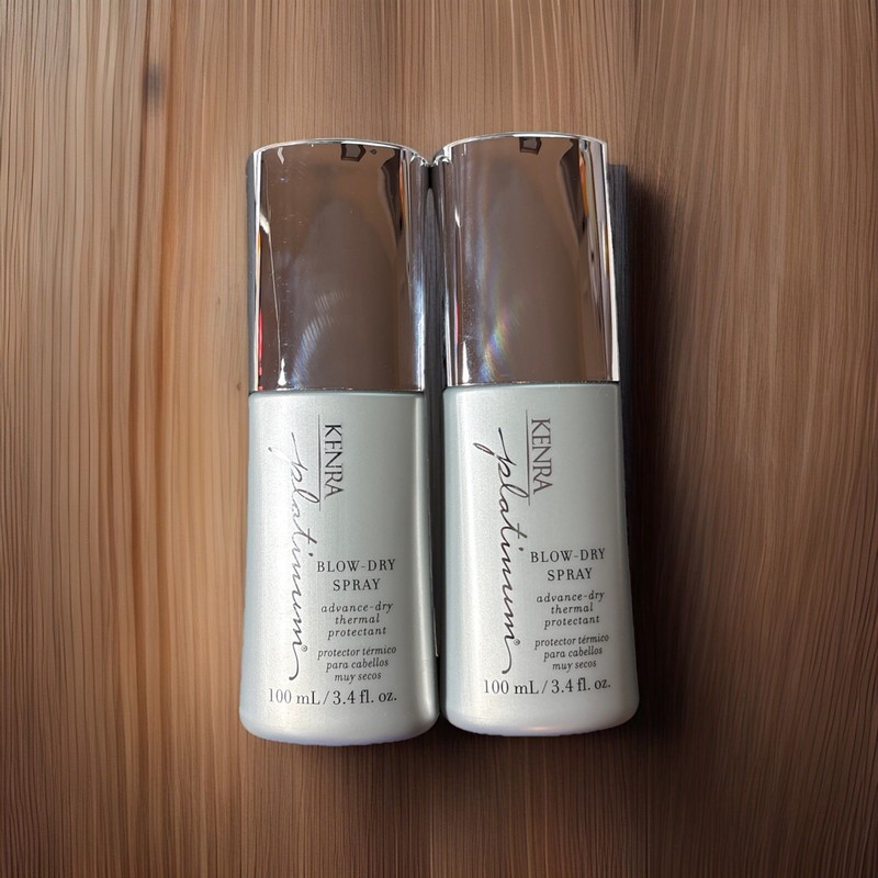2X – KENRA Platinum Blow Dry Spray Advance Dry Thermal Protectant 100ml 3.4oz
