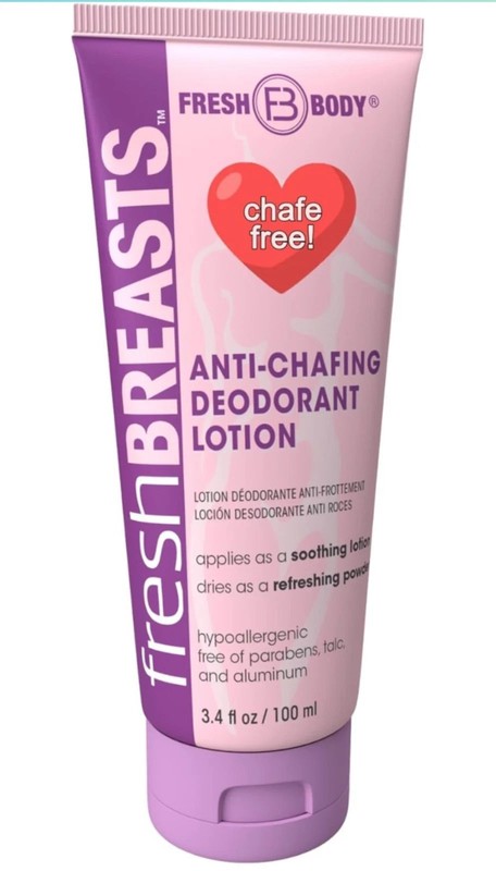 Fresh Breasts 3.4oz Anti Chafing Lotion Powder Cream Breast Deodorant Multi-Pack