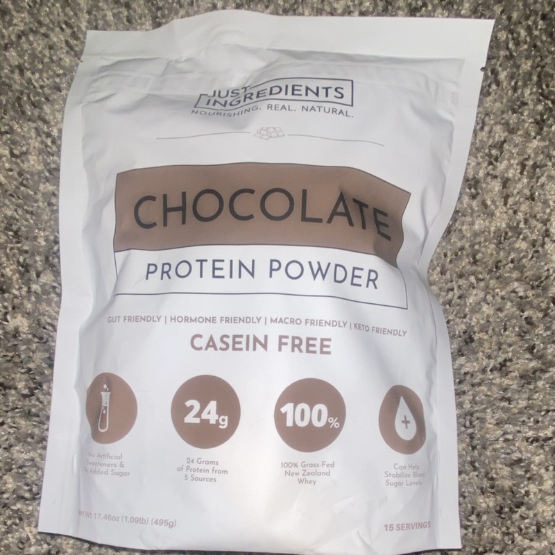 Just Ingredients Chocolate Protein Powder Casein-Free Keto Friendly 17.46oz