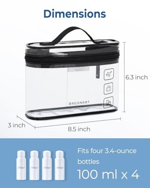 TSA Approved Toiletry Bag Clear Makeup Cosmetic Bag Organizer, Black 2 Pack gallery