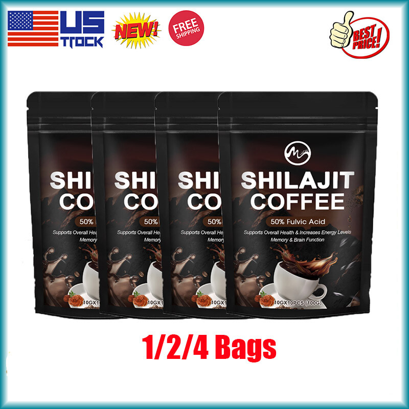 1/2/4*100g Shilajit Coffee,Himalayan Shilajit With Mushroom,Improve Memory&Brain
