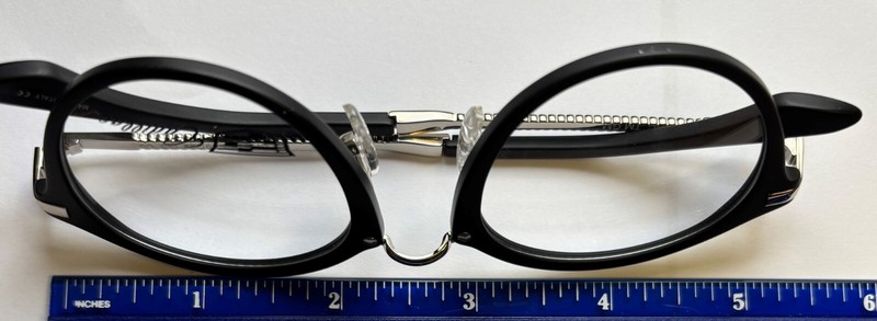 Cadillac Matte Black Acetate + Silver Metal Combination Optical Frame Italy L.E. gallery