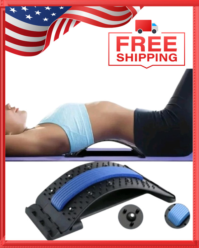 Back Stretcher Spine Board Pain Relief Adjustable Lumbar Support Corrector Ortho