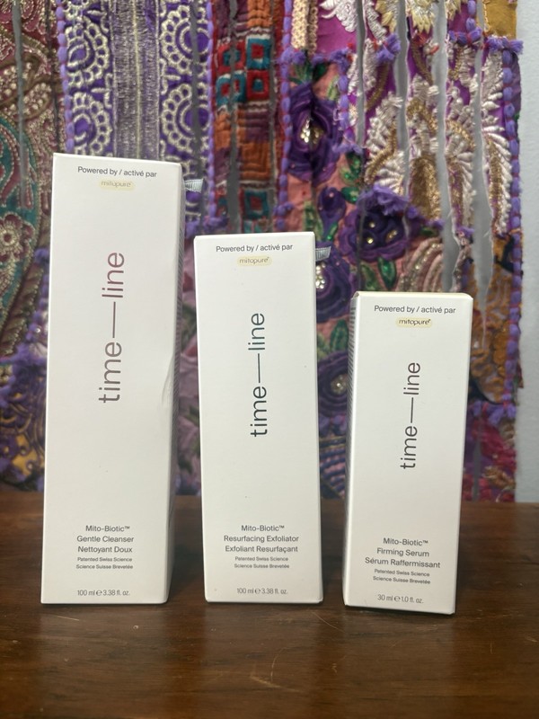 Authentic $350 Timeline Mito Biotic Cleanser Exfoliator Serum Full Size Set New