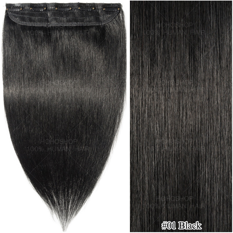 CLEARANCE US Clip In One Piece Real Remy Human Hair Extensions THICK Blonde 100g