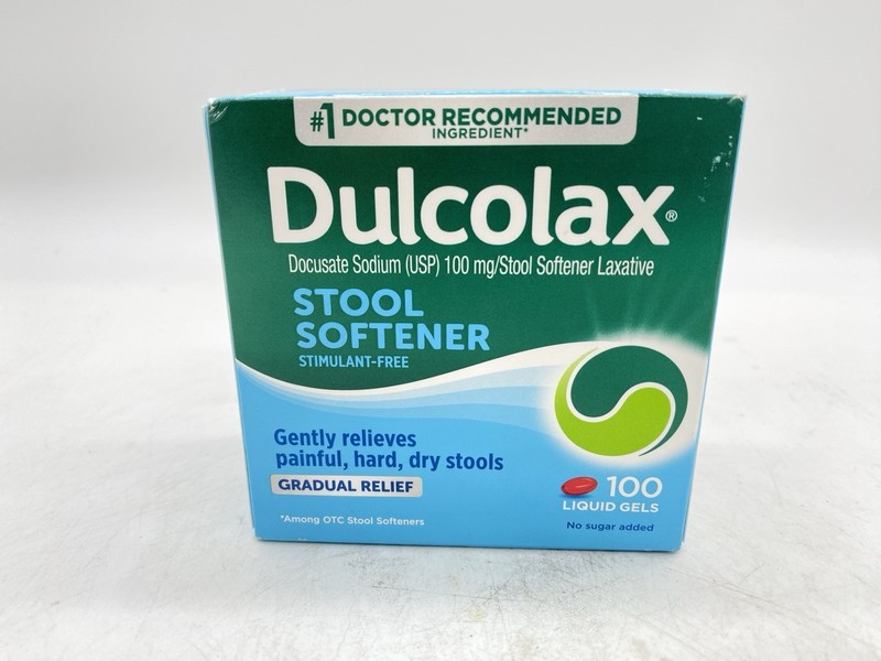 Dulcolax Stool Softener Laxative Liquid Gel Capsules 100 mg – 100ct