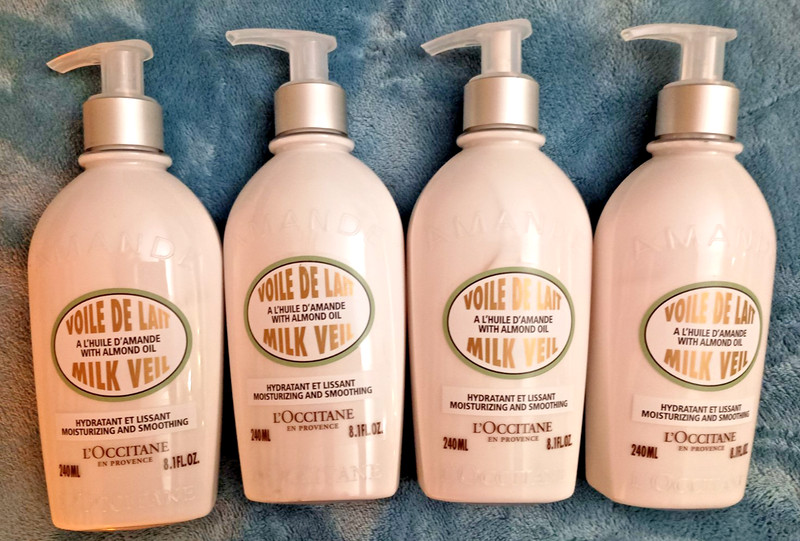 4 PACK L’Occitane EN PROVENCE Almond Oil Milk Veil Body Lotion Unisex 8.1 oz