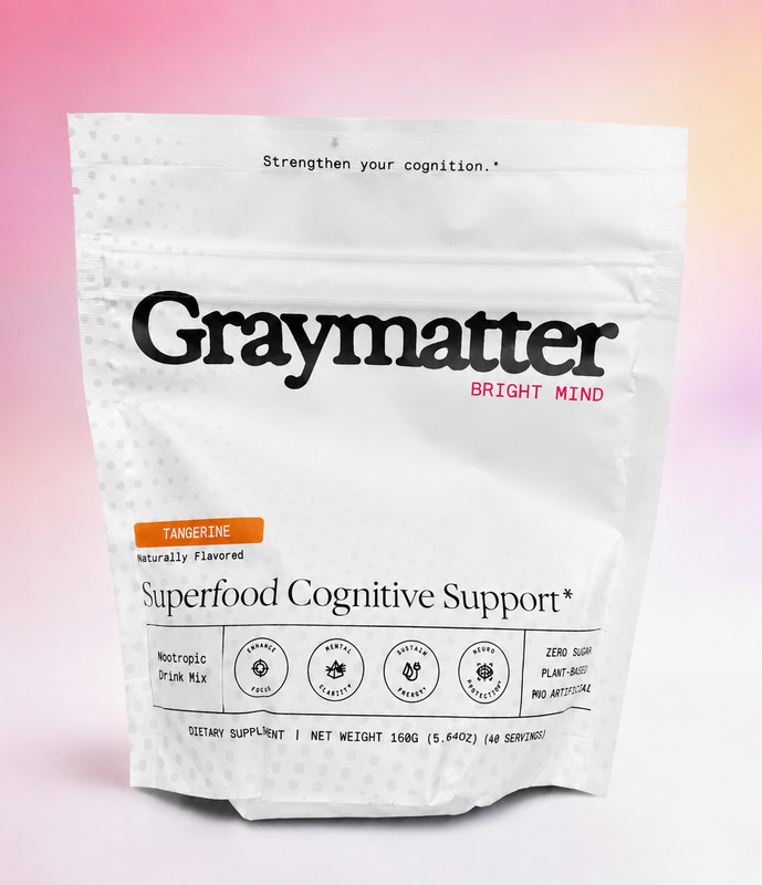 GRAYMATTER Superfood Cognitive Support 40 Servings - TANGERINE Drink Mix 🍊