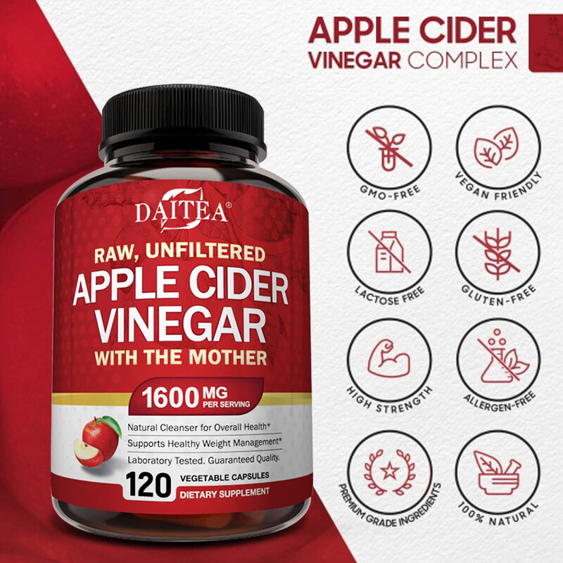 Apple Cider Vinegar Capsules - 1600 Mg Per Serving - Weight Loss Supplement gallery