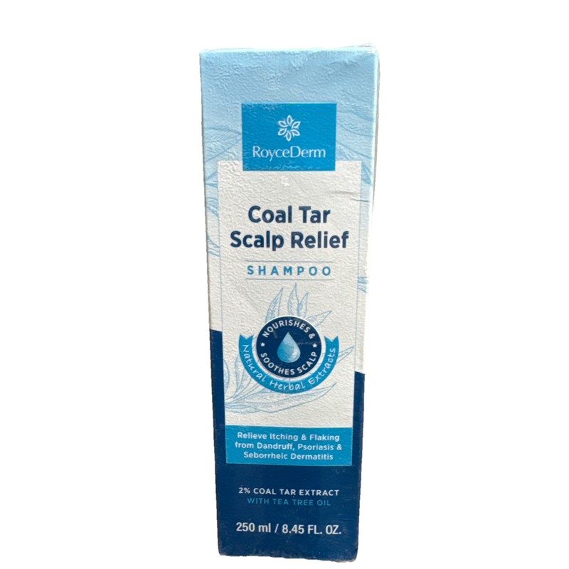 Roycederm Coal Tar Extract Scalp Relief Shampoo 8.45 Oz For Dandruff Psoriasis