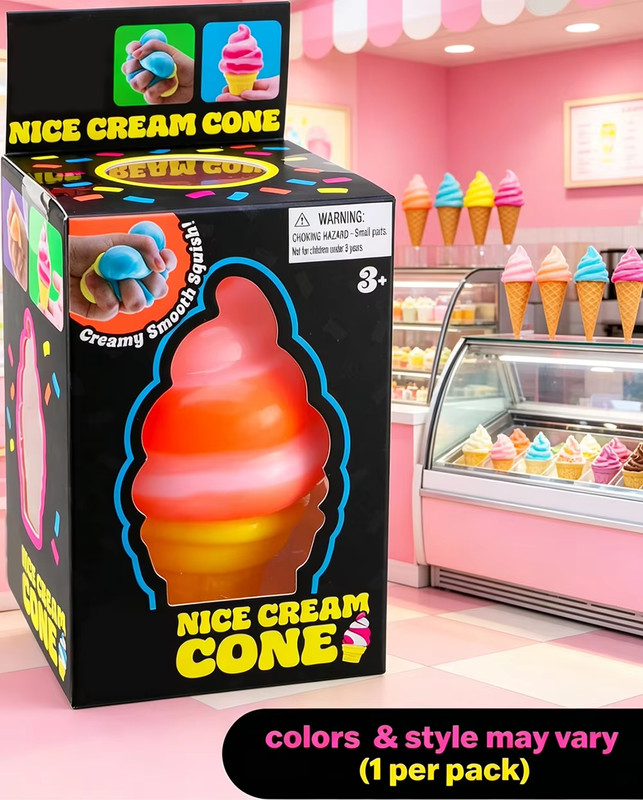 For NeeDoh NICE CREAM CONE Ice Cream Swirl Squishy Toy NEE DOH Stress Ball gallery