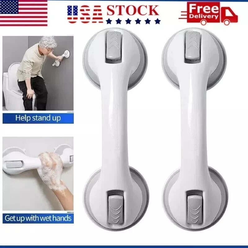 2 Pack Shower Grab Bar 12″ Shower Suction Bar Handle Bathroom Safety Grip Handle