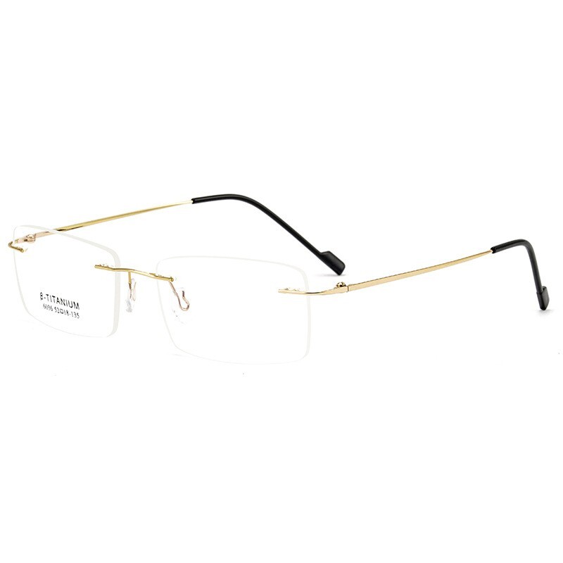 Ultralight β titanium Alloy Retro Eyeglass Frames Rimless Spectacles Glasses US gallery