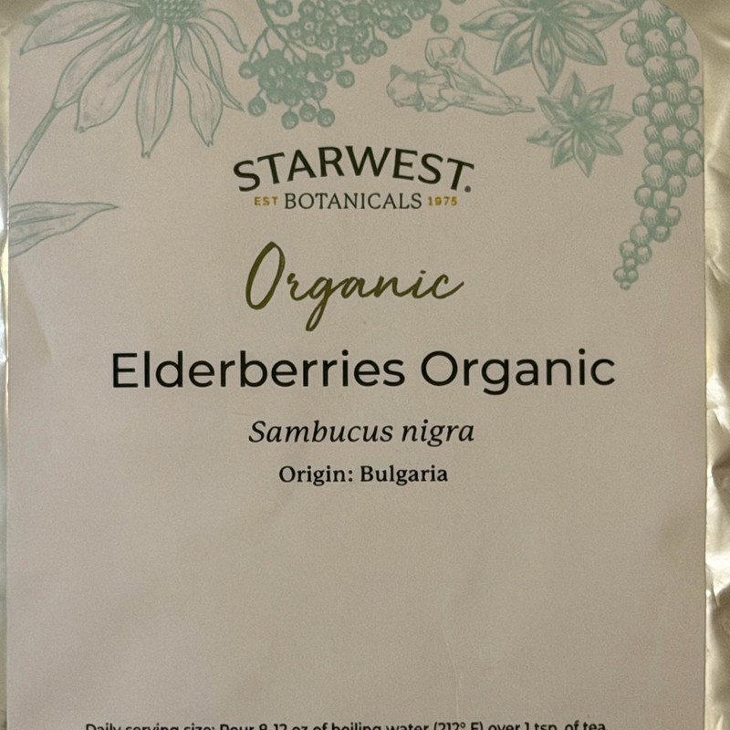 Starwest Organic Elderberries 1lb 453.6g Sambucus Nigra USDA Organic Tea gallery