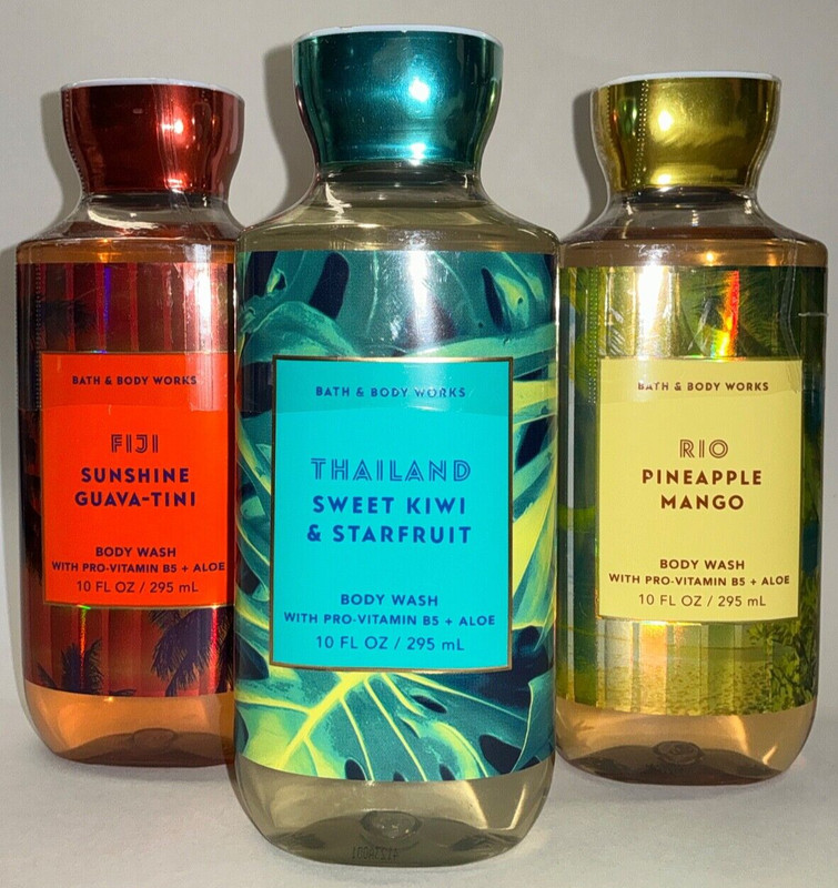 3 Bath & Body Works Fiji + Thailand + Rio Body Wash Shower Gel Set 10 fl oz ea