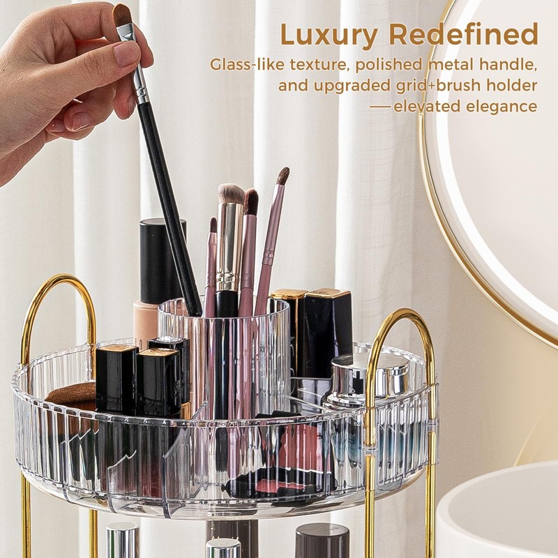 360° Rotating Makeup Organizer, Upgraded 2 Tier Skincare Perfume Organizers f... gallery