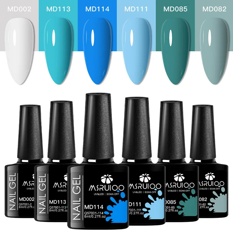 6Pc Nail Gel Polish Set Long Lasting UV LED Nail Art Manicure Colors gallery