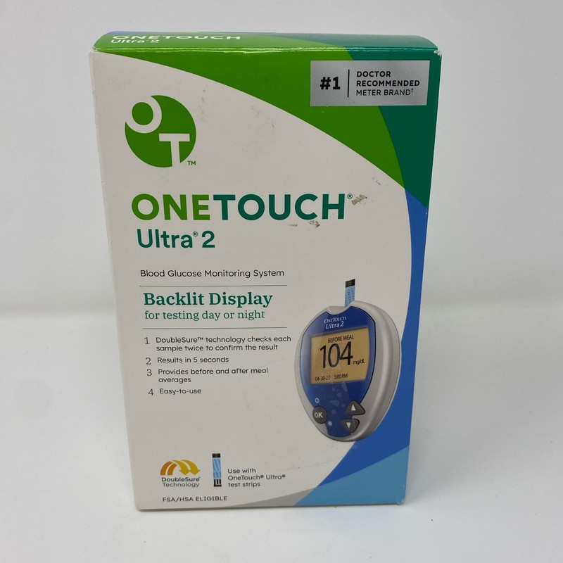 OneTouch Ultra 2 Blood Glucose Meter Kit Blue/Silver – No Strips