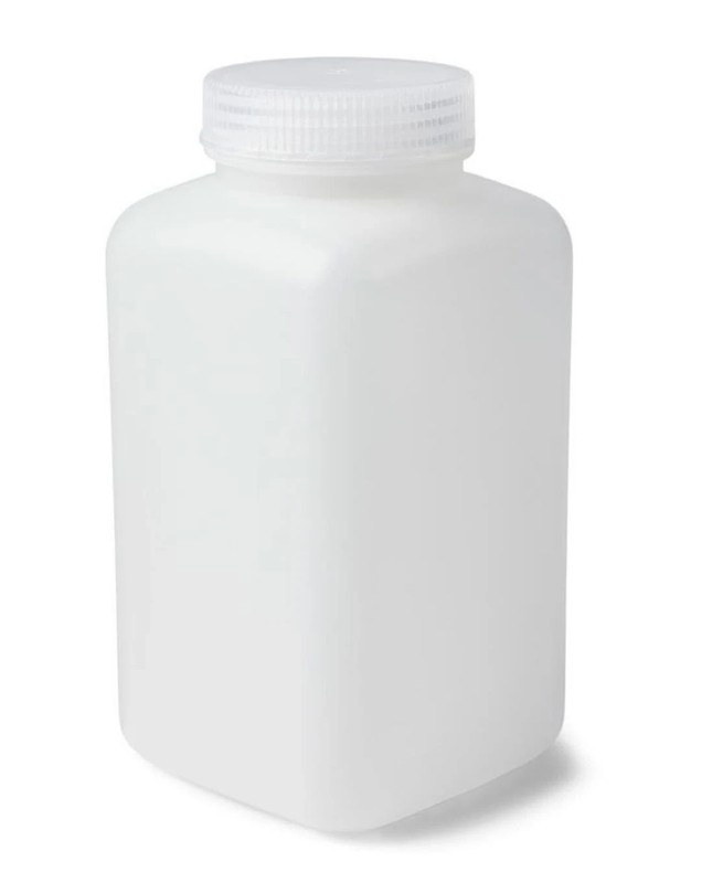 6 Pack 1000 mL 32oz Square Reagent Bottles HDPE Wide Mouth Lab Grade