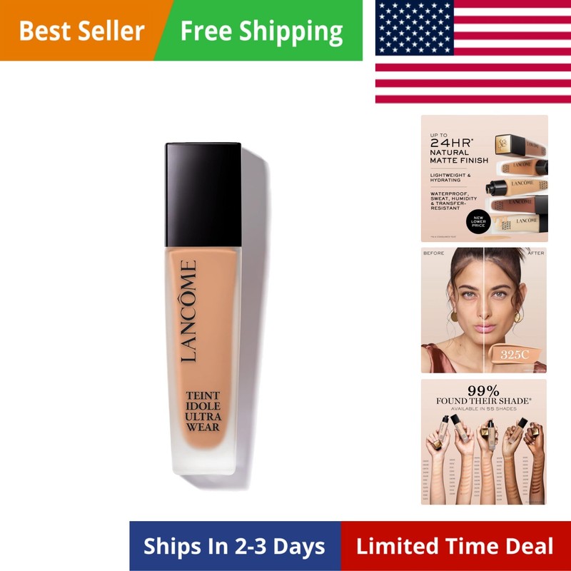 Teint Idole Ultra Wear Natural Matte Foundation- Longwear, Medium-Full Covera…