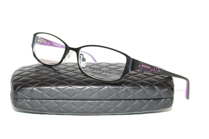 NEW RAMPAGE R179 BLK BLACK AUTHENTIC CATS EYE WOMENS EYEGLASSES 51-16-135 CASE