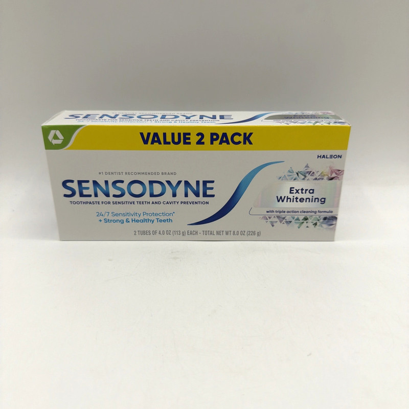 Sensodyne Extra Whitening 24/7 Toothpaste for Sensitive Teeth 4oz 2 Tubes