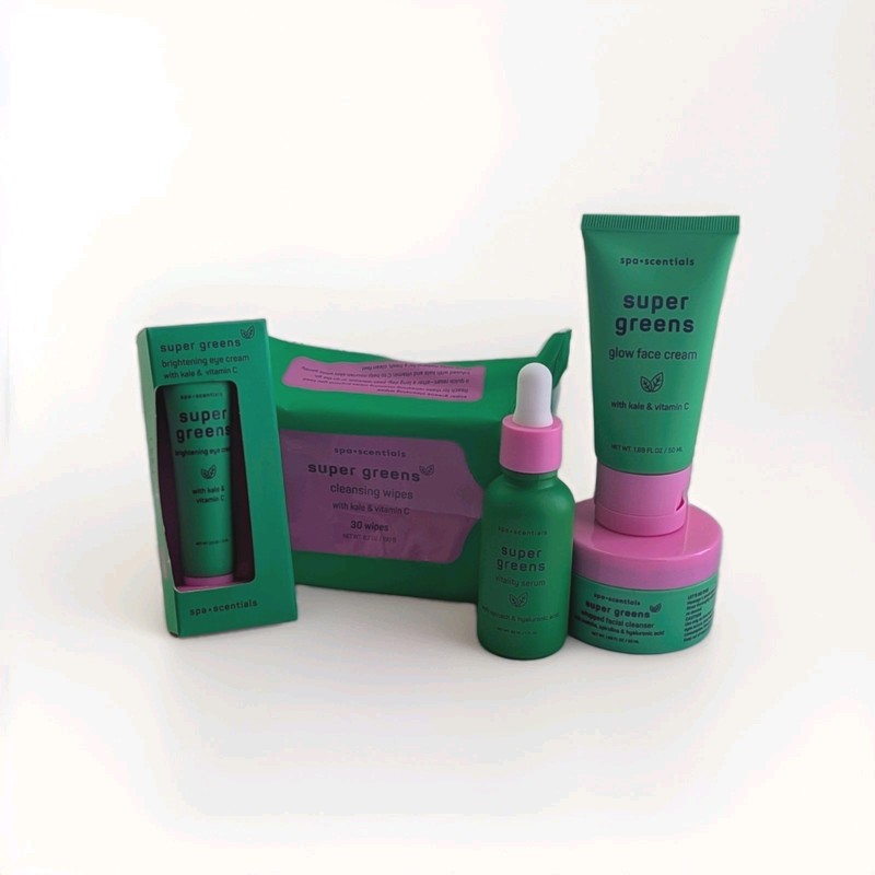 Spa Scentials Super Greens 5-piece Skincare Set NEW