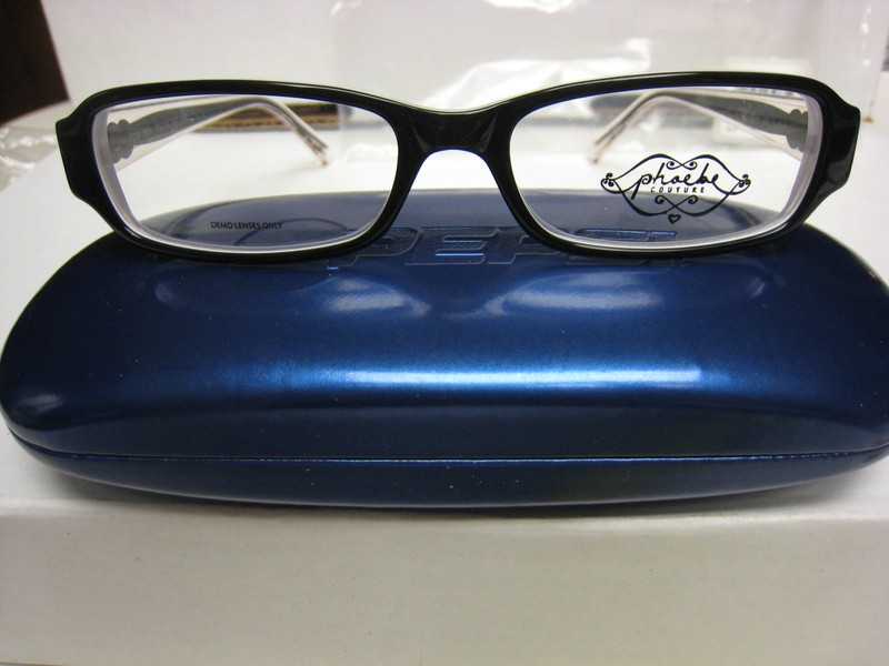 Phoebe Couture Eyeglass Frames P259 BLACK 51-15-130 With Case New