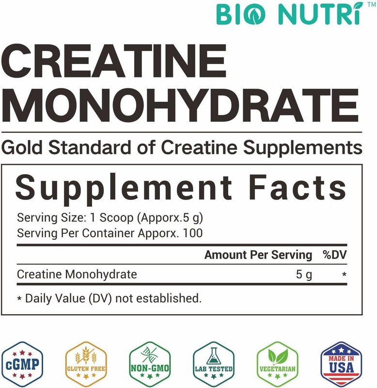 Pure Creatine Monohydrate Supplements Powder | 5000mg Per Serving | BY BIO NUTRI gallery