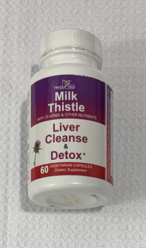 Herbal Heal Milk Thistle Liver Cleanse Detox Supplement 60 Vegetarian Capsules