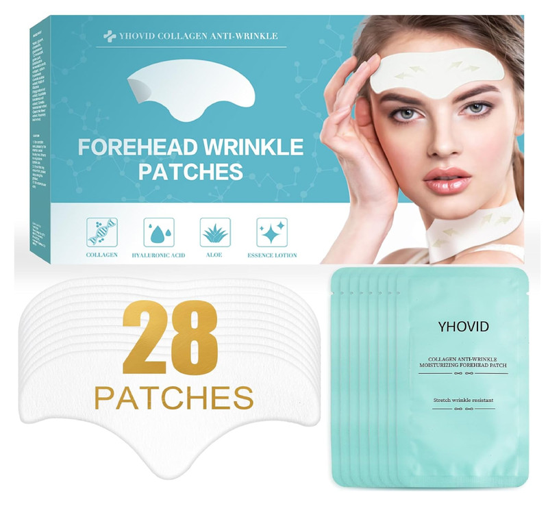 28 Pcs Forehead Wrinkle Patches – anti Wrinkle Facial Patches with Collagen and