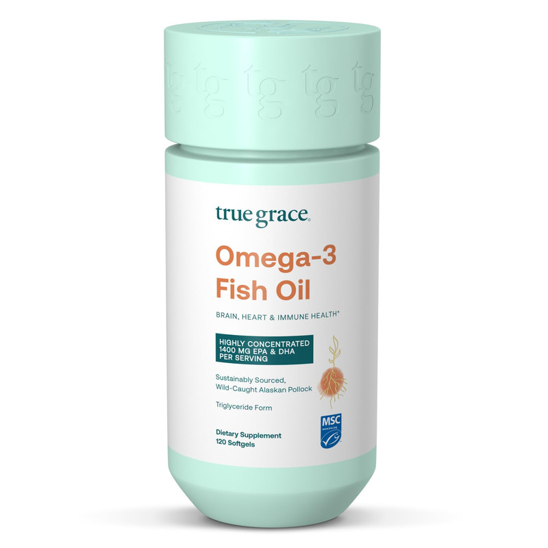True Grace Omega-3 Fish Oil – 120 Softgels – 1400 Mg Epa Dha – Brain Heart