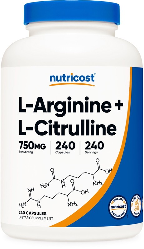 Nutricost L-Arginine L-Citrulline Complex 750mg, 240 Capsules – Non-GMO