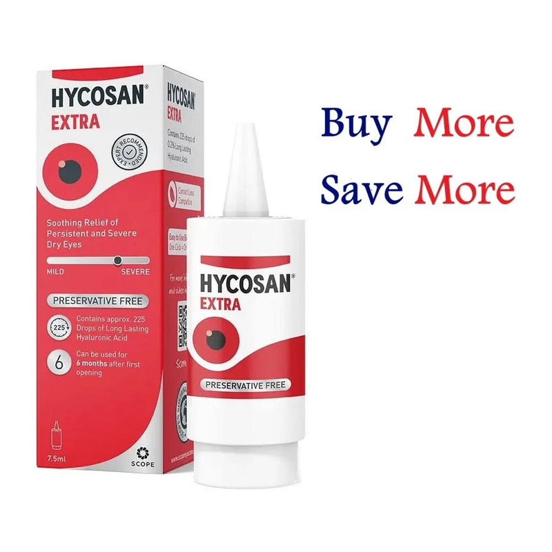 Hycosan Extra Preservative-Free Lubricating Eye Drops 7.5ml. Exp. November, 2027