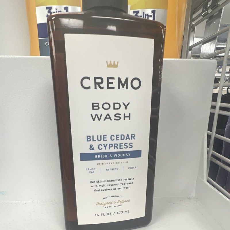 Cremo Men’s Moisturizing Body Wash Blue Cedar & Cypress, 16 fl oz Liquid