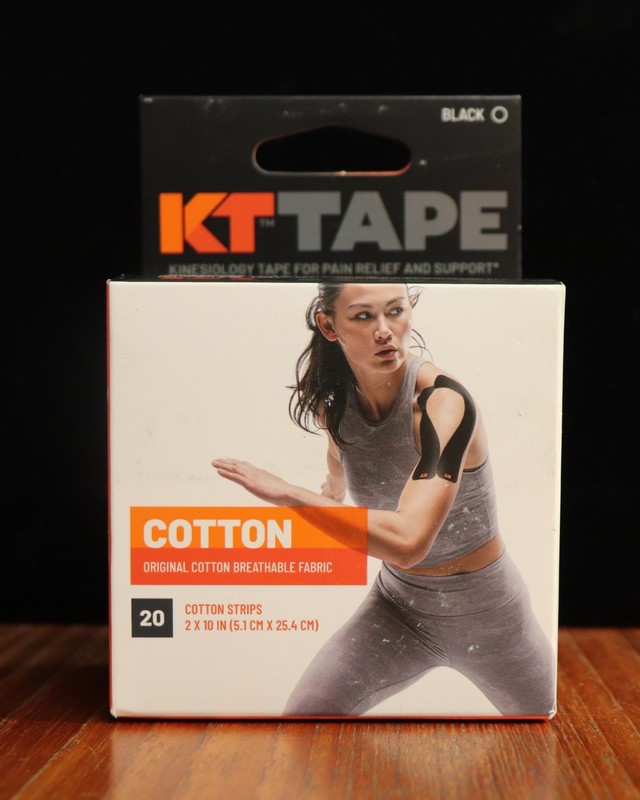 NEW Authentic KT TAPE Cotton Injury Repair Pain Sprains (20) 2"x10" Strips BLACK gallery