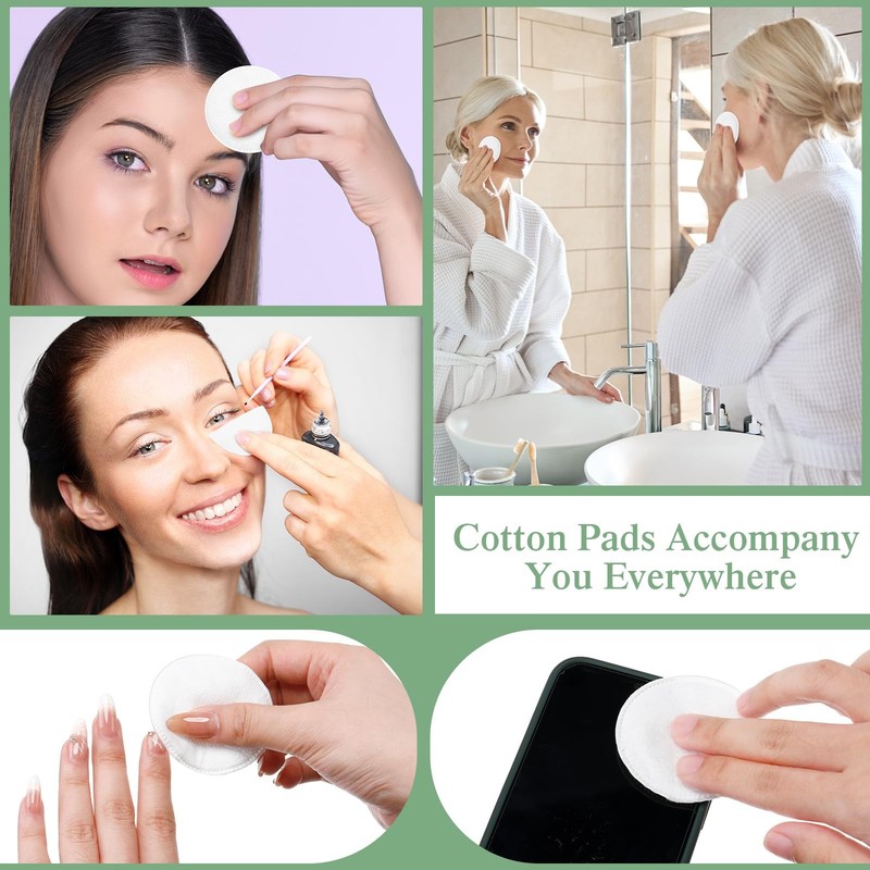 1000 PCS Cotton Rounds Bulk Exfoliating Face Makeup Remover Facial Toner Pads gallery