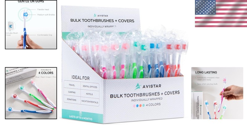 104 Count Individually Wrapped Medium Bristle Toothbrushes for Home and Travel gallery