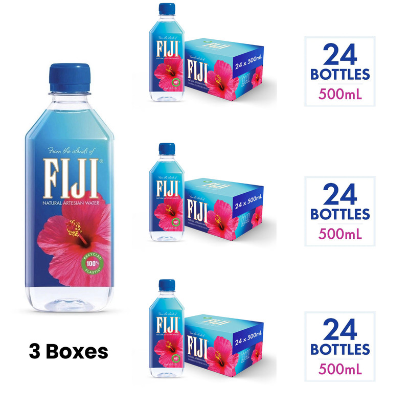 FIJI Natural Artesian Water, 16.9 fl. oz., 3 BOXES ( 72 BOTTLES )