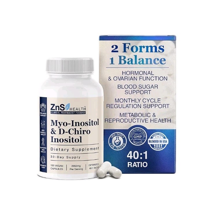 ZnS Myo-Inositol & D-Chiro Inositol for Women Supports Balanced Hormones. B6