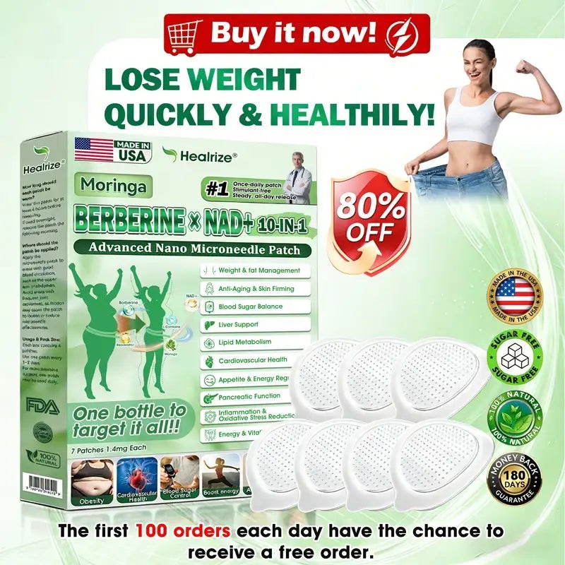 Moringa Berberine NAD+ 10-in-1 Patch | O Healrize Advanced Daily Patch