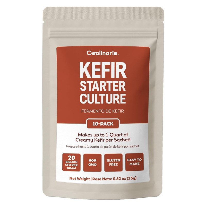 Coolinario Kefir Starter Culture (10-Pack, 1g 0.03 Ounce (Pack of 10)