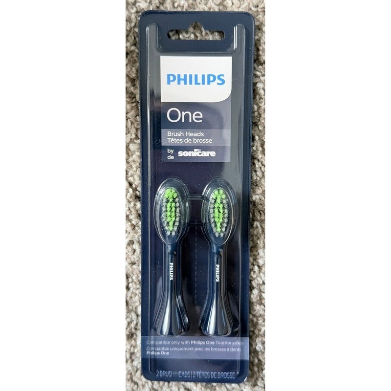 Philips One by Sonicare Brush Heads 2-Pack Midnight Blue BH1022/04 Replacement