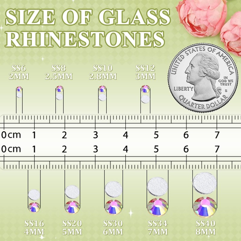 2000PCS SS20/5mm Crystal Rhinestones Crystal AB, Bedazzling Flatback Glass gallery