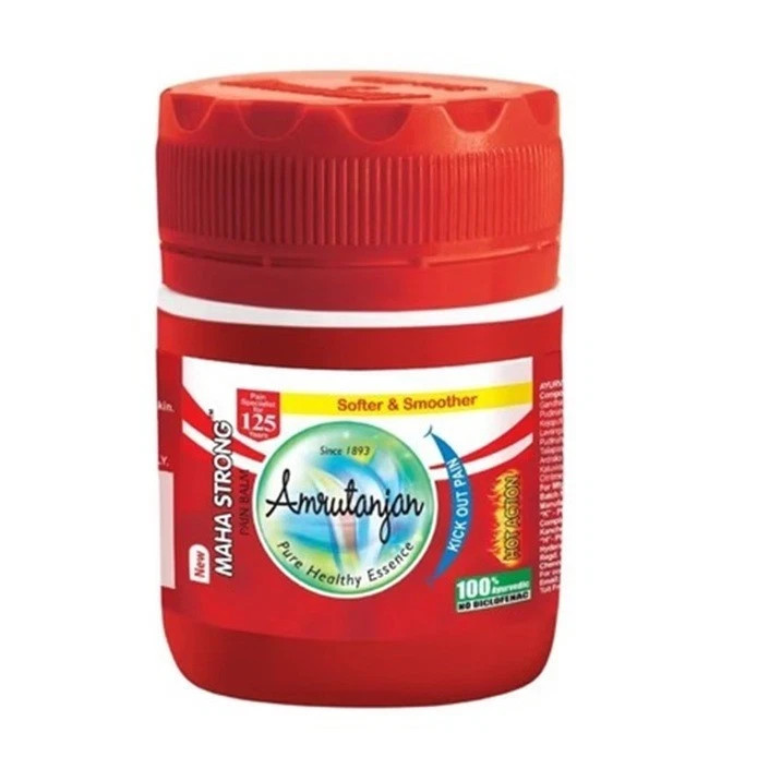 Amrutanjan Maha Strong Pain Balm 100% Ayurvedic – 2X 50 ml Pack Relieve Pain